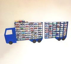 Toy Car Wall Mount Storage Display Unit - Blue Truck - Indoor Outdoors