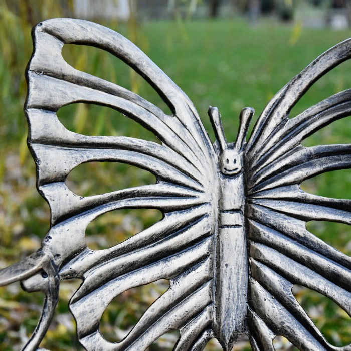 Closeup of the Butterfly Detailing on the Fergus McArthur Bench