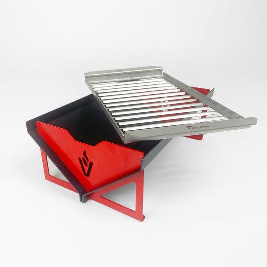 Volcann Spark Mini BBQ with Modular Grill Tray for Burgers