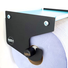 MegaMaxx UK™ Blue Roll Holder & Dispenser with Shelf